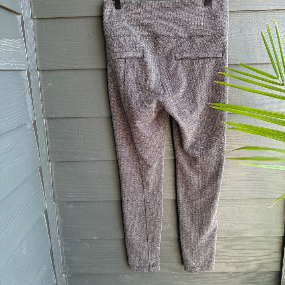 Spring + Mercer Herringbone Pull On Cropped Tapered Career Pants Medium Gray - Picture 2 of 7